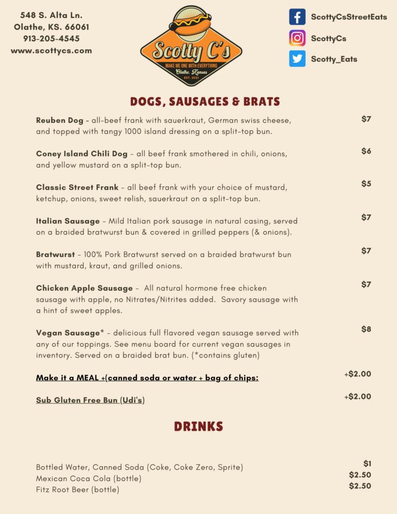 Scotty C's July Menu